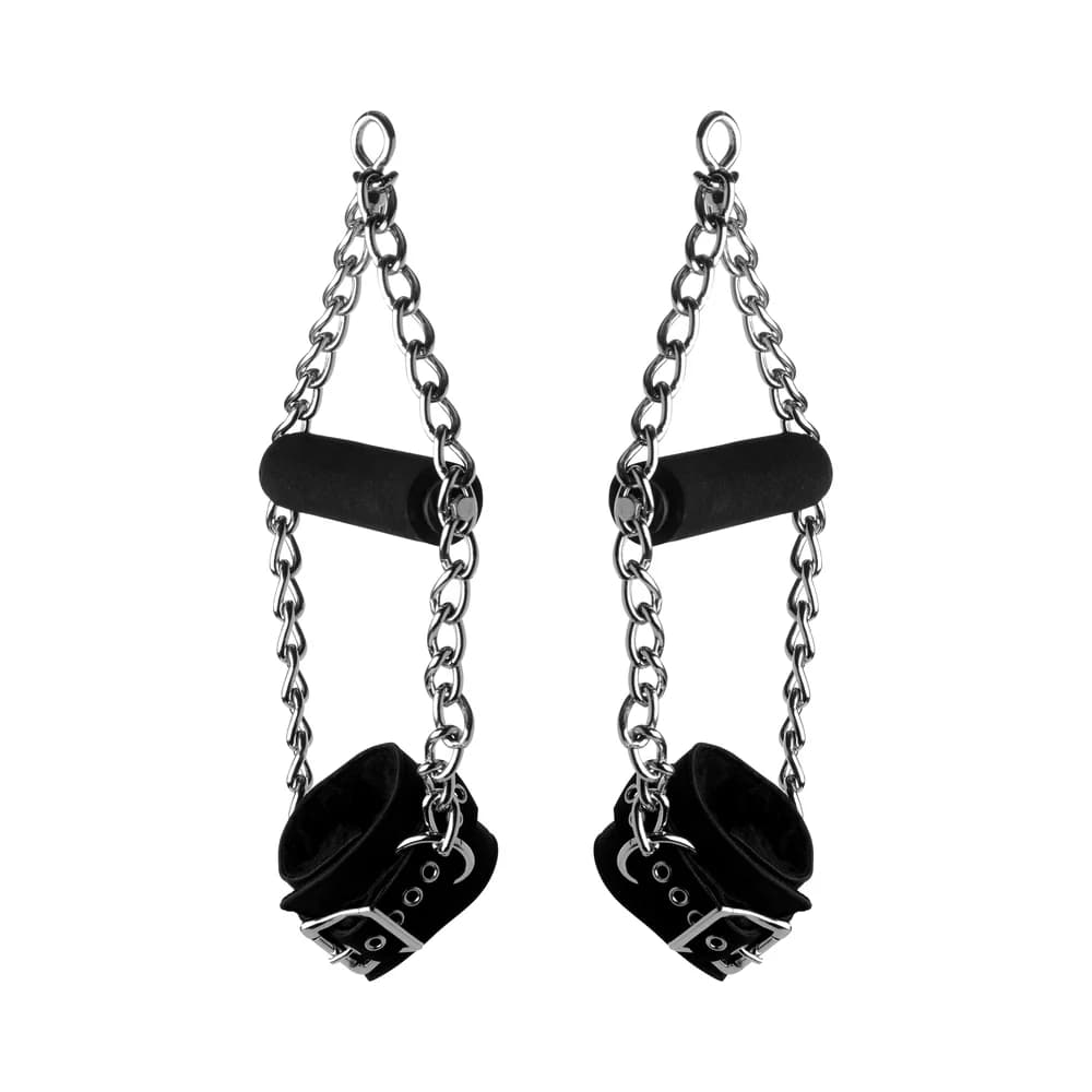 Strict Leather Fur Lined Nubuck Suspension Cuffs with Grip