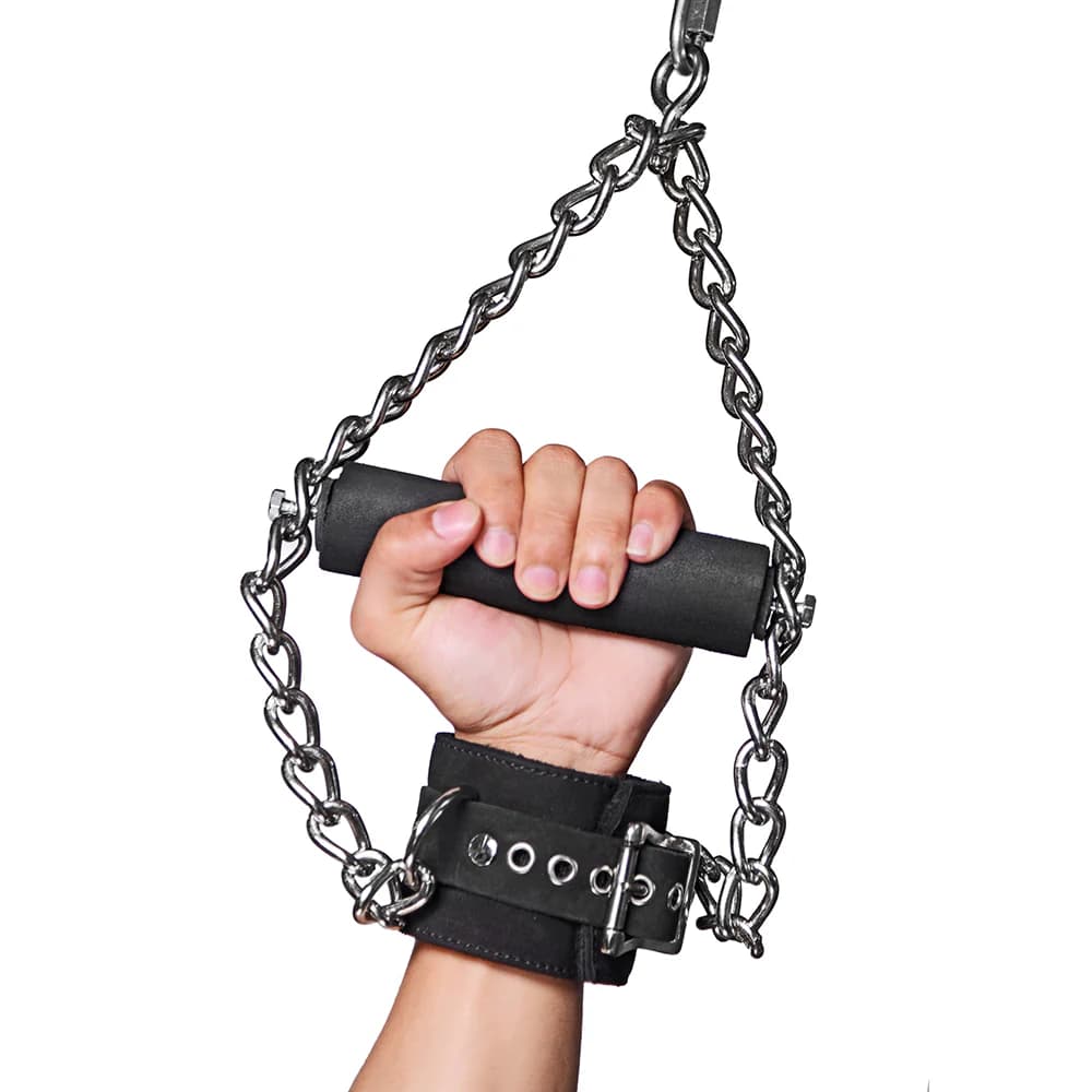 Strict Leather Fur Lined Nubuck Suspension Cuffs with Grip thumbnail 3