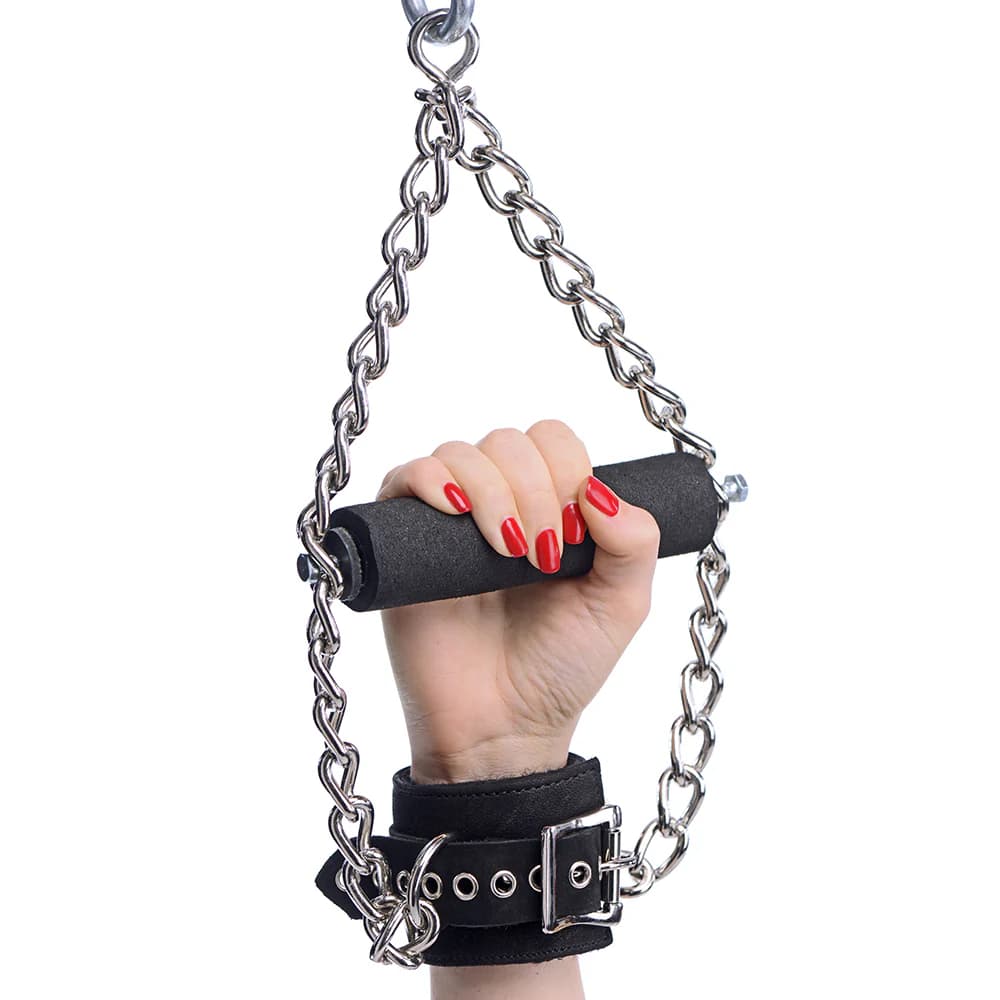 Strict Leather Fur Lined Nubuck Suspension Cuffs with Grip thumbnail 4