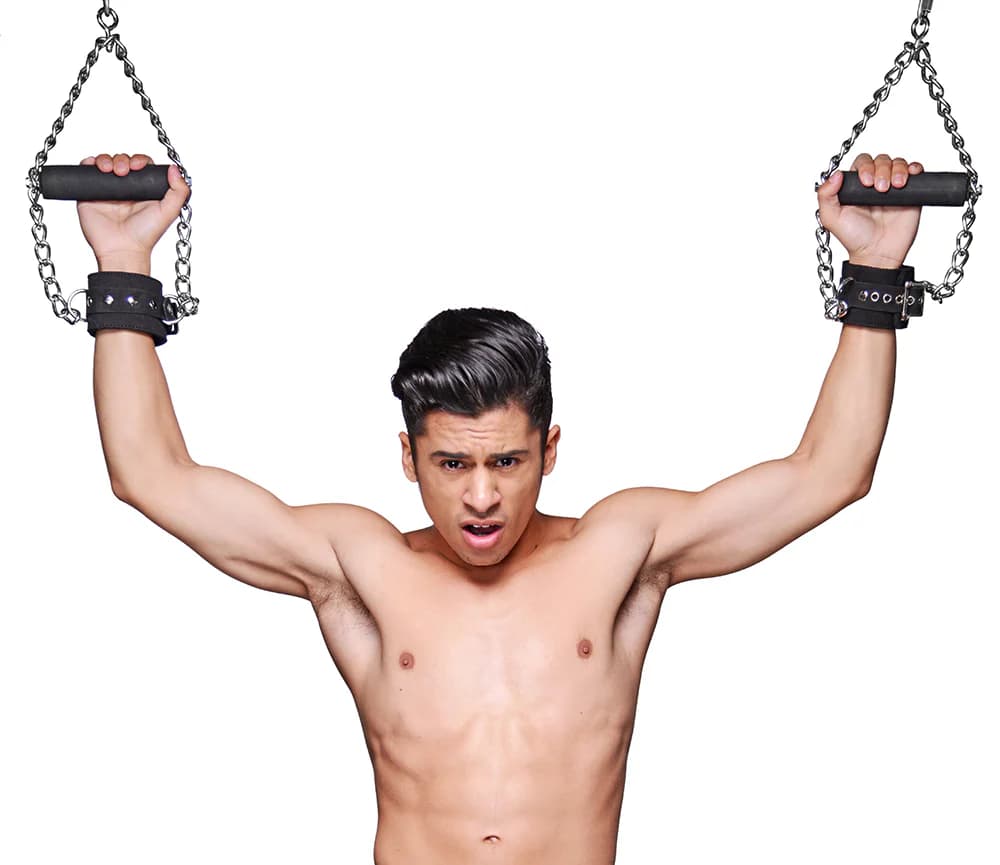 Strict Leather Fur Lined Nubuck Suspension Cuffs with Grip thumbnail 5