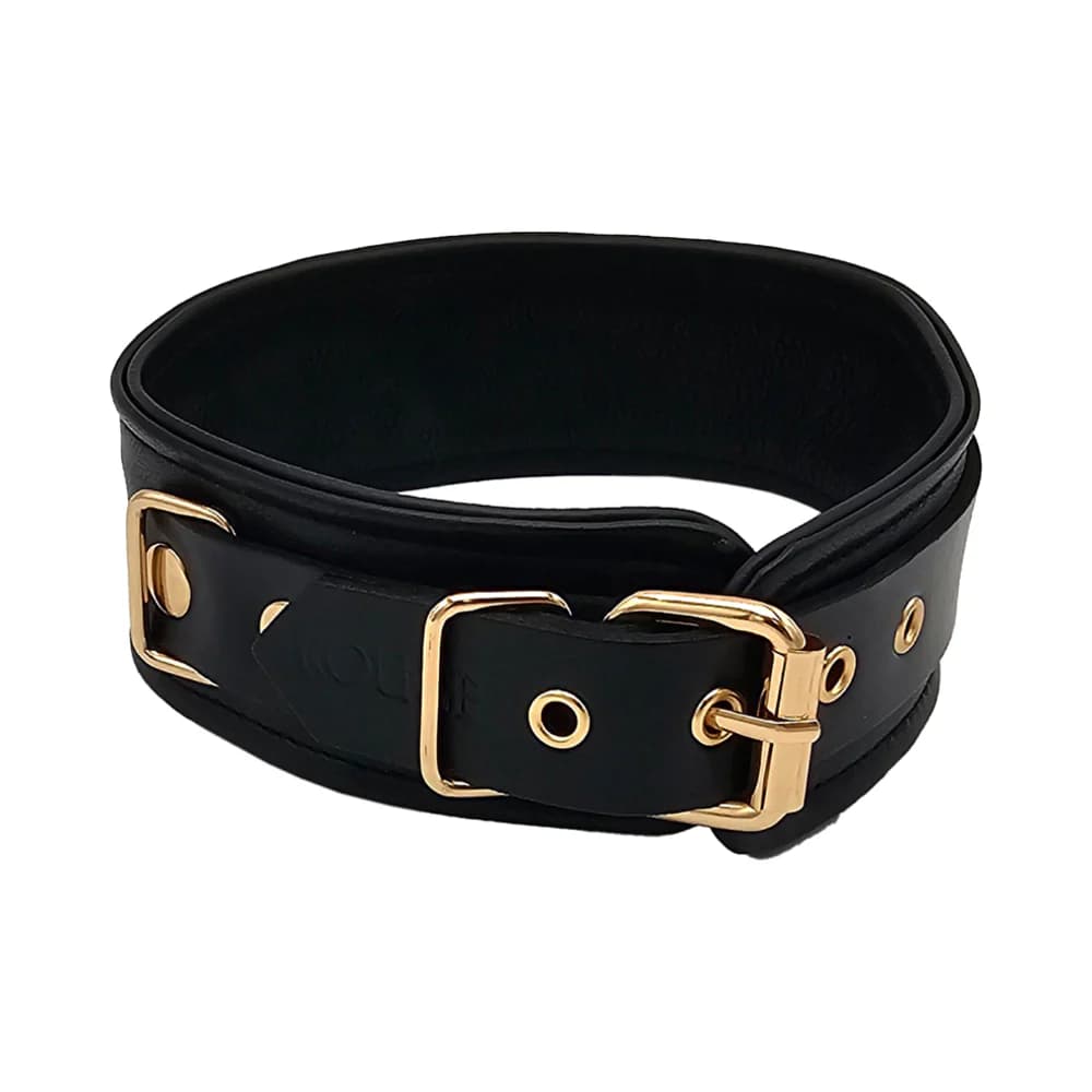 Rouge Leather Plain Collar Black with Gold Accessories thumbnail 2