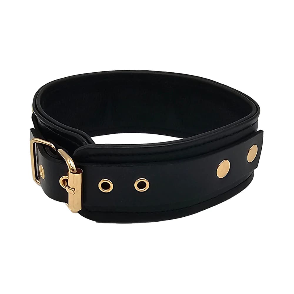 Rouge Leather Plain Collar Black with Gold Accessories thumbnail 3