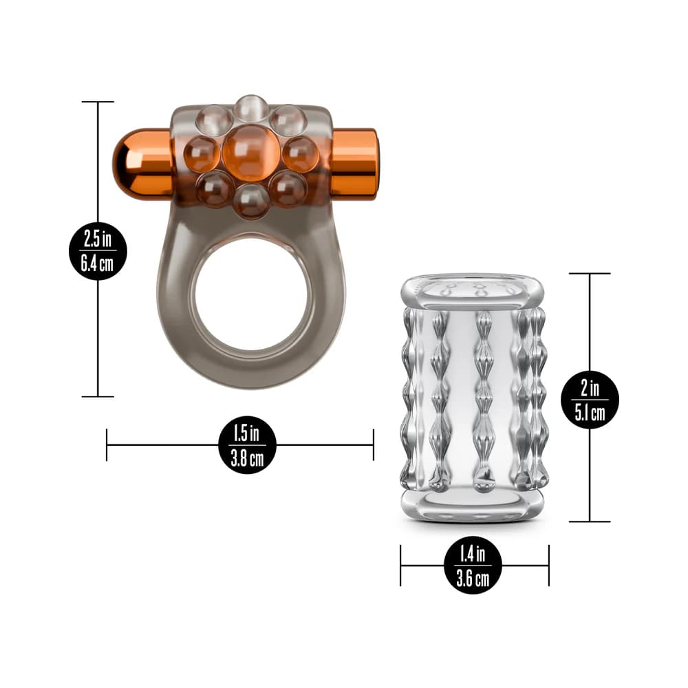 Stay Hard Vibrating Cock Ring Set with Sleeve 1 thumbnail 8