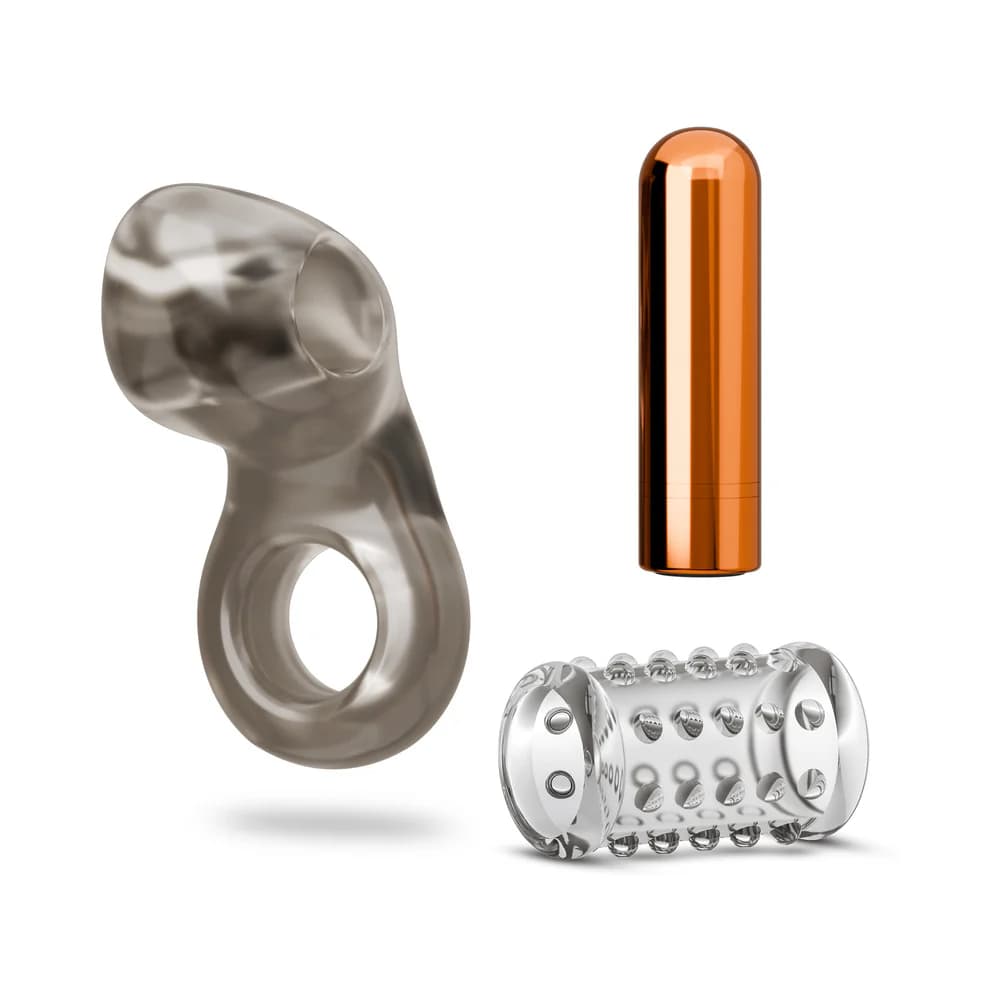 Stay Hard Vibrating Cock Ring Set with Sleeve 2 thumbnail 2