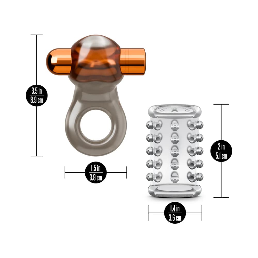 Stay Hard Vibrating Cock Ring Set with Sleeve 2 thumbnail 8