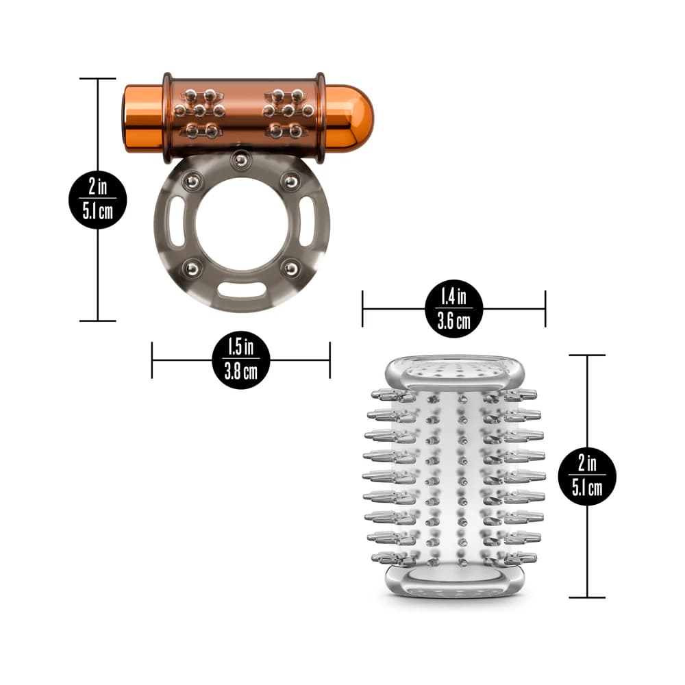 Stay Hard Vibrating Cock Ring Set with Sleeve 3 thumbnail 8