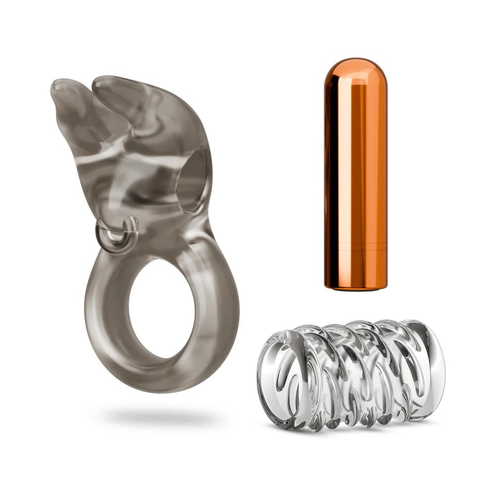 Stay Hard Vibrating Cock Ring Set with Sleeve 4 thumbnail 2