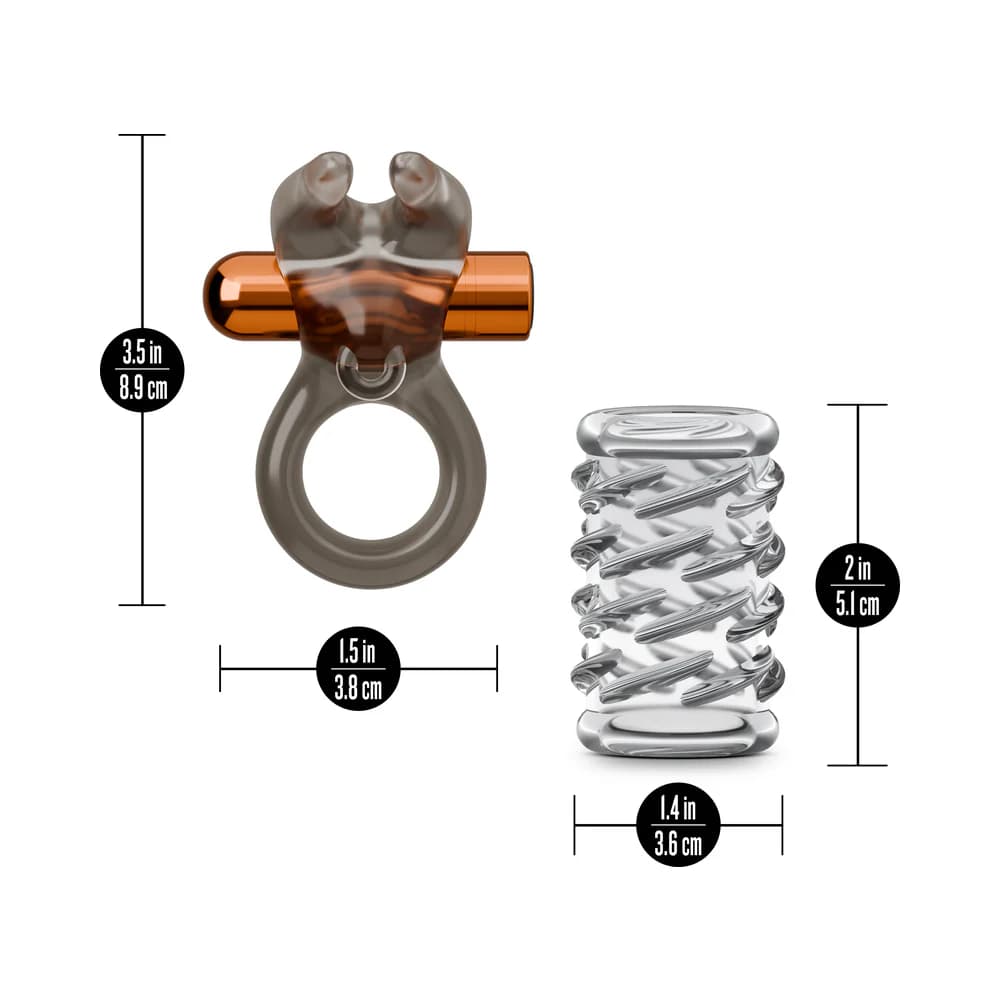 Stay Hard Vibrating Cock Ring Set with Sleeve 4 thumbnail 8