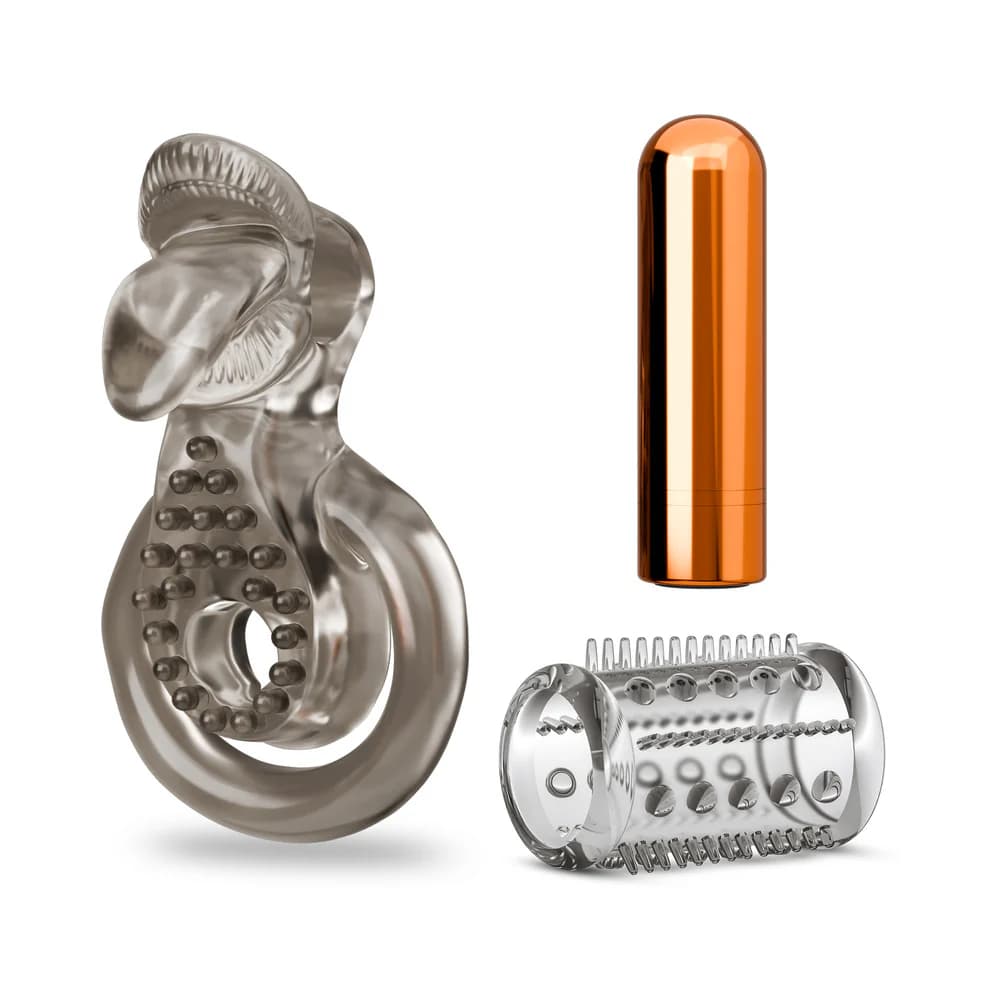 Stay Hard Vibrating Cock Ring Set with Sleeve 5 thumbnail 2