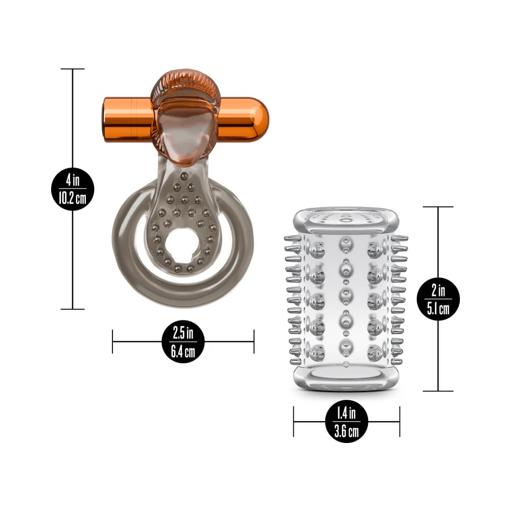 Stay Hard Vibrating Cock Ring Set with Sleeve 5 thumbnail 8
