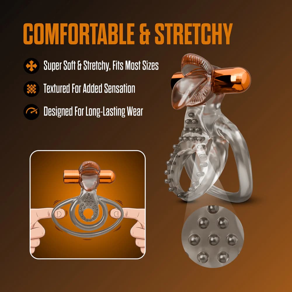 Stay Hard Vibrating Cock Ring Set with Sleeve 5 thumbnail 10