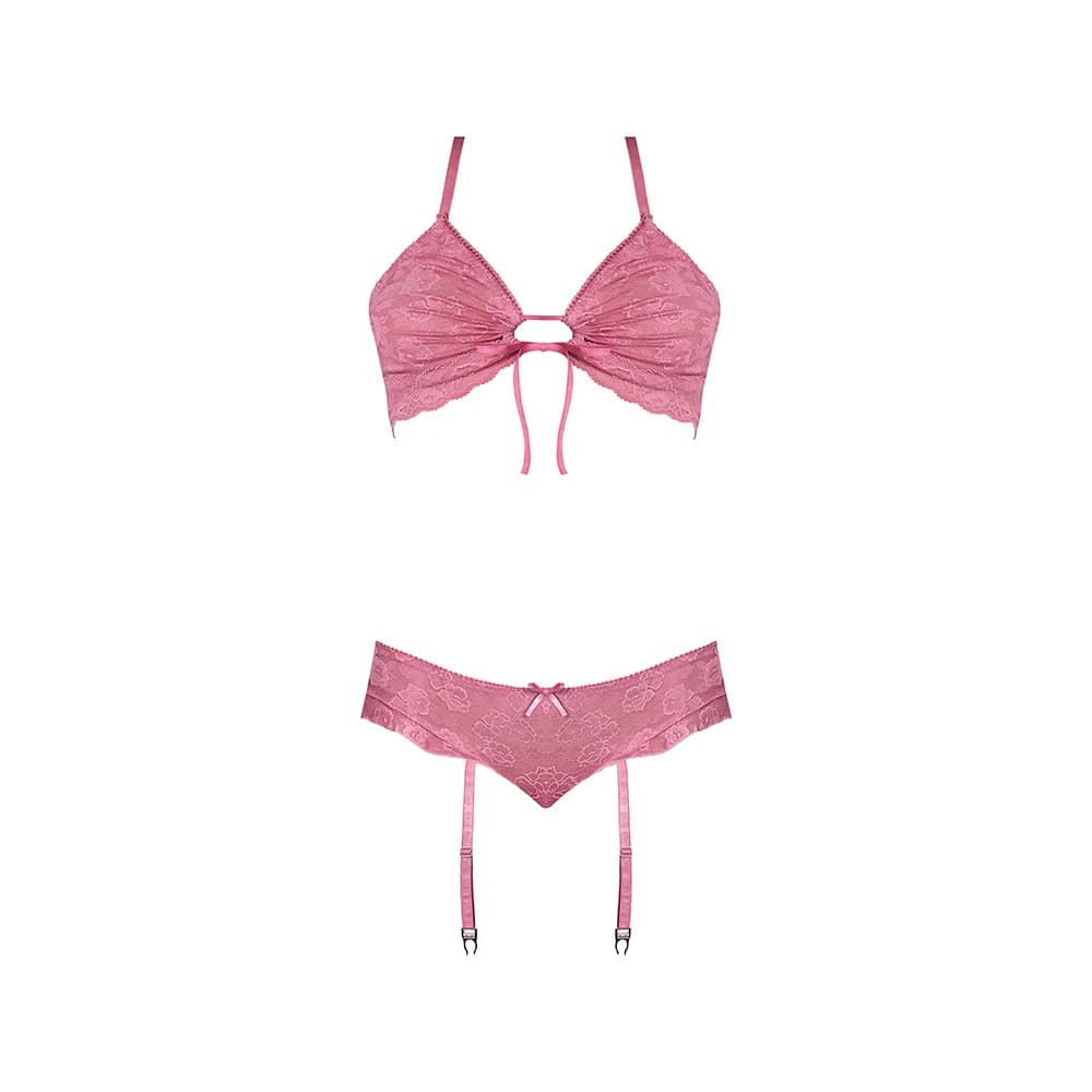 Magic Silk Wisteria Mist Bralette & Panty with Removable Garters Pink Queen Size thumbnail 4