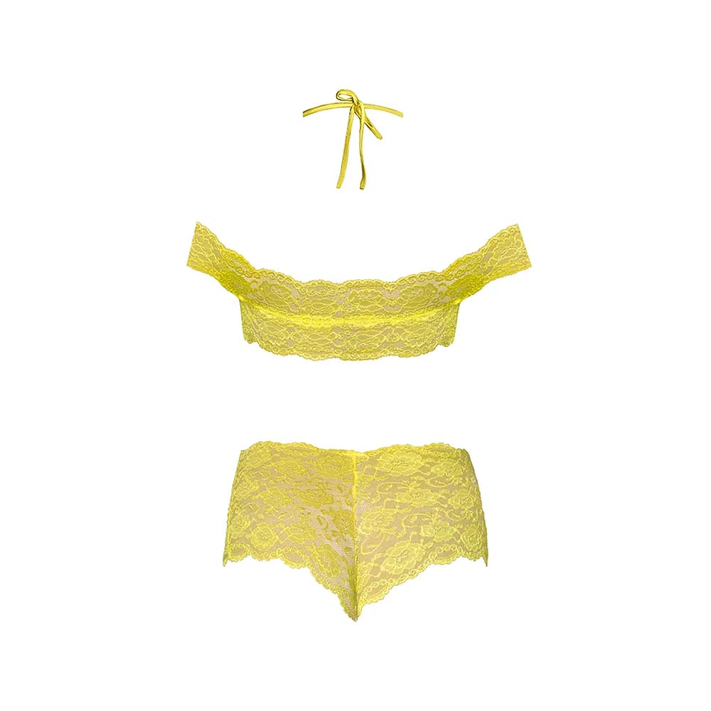 Magic Silk Daffodil Dreams Bardot Sleeve Halter Top & Boy Short Set Yellow S/M thumbnail 8