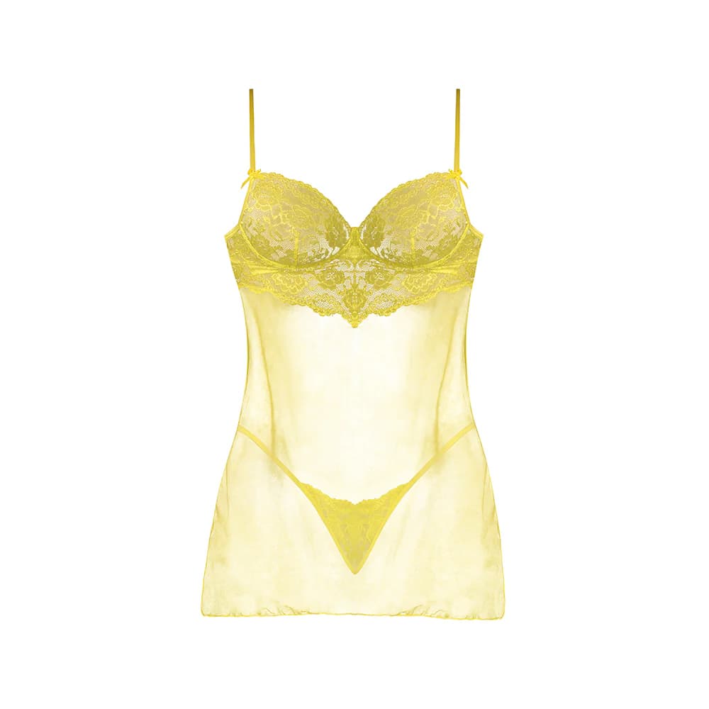 Magic Silk Daffodil Dreams Babydoll & G-Set Yellow Queen Size thumbnail 5