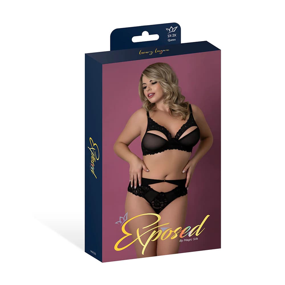 Magic Silk Rush Bra & Panty Set Black Queen Size