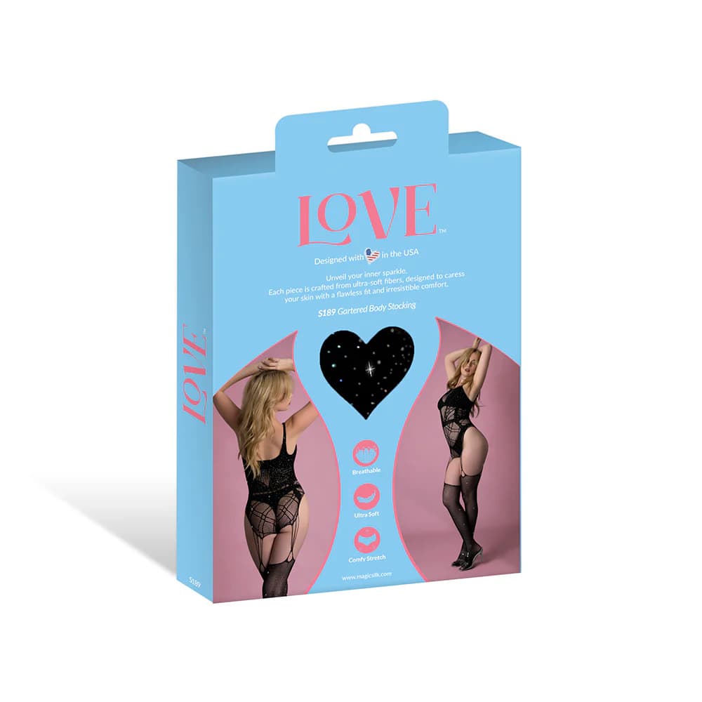 Magic Silk Seamless Gartered Bodystocking Black O/S thumbnail 7