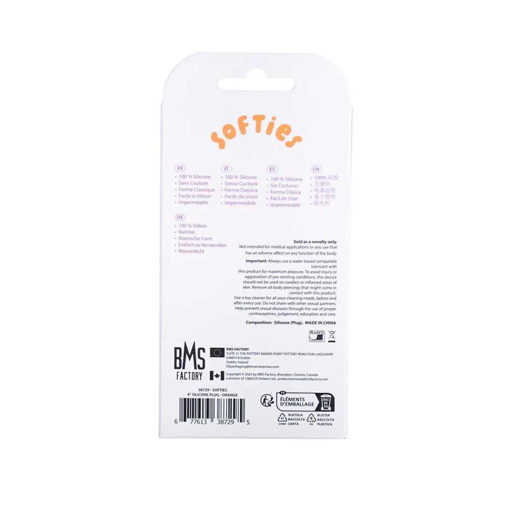 Softies Dual Layer Butt Plug 4 in. Orange thumbnail 7