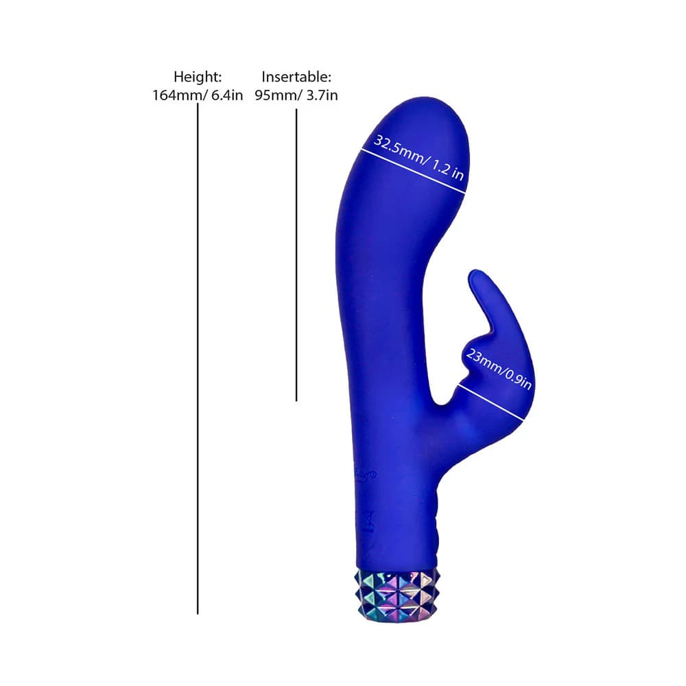 M'Lady Bunny Vibrator 6 in. Blue thumbnail 7