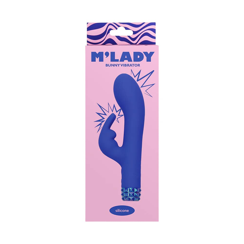 M'Lady Bunny Vibrator 6 in. Blue thumbnail 9