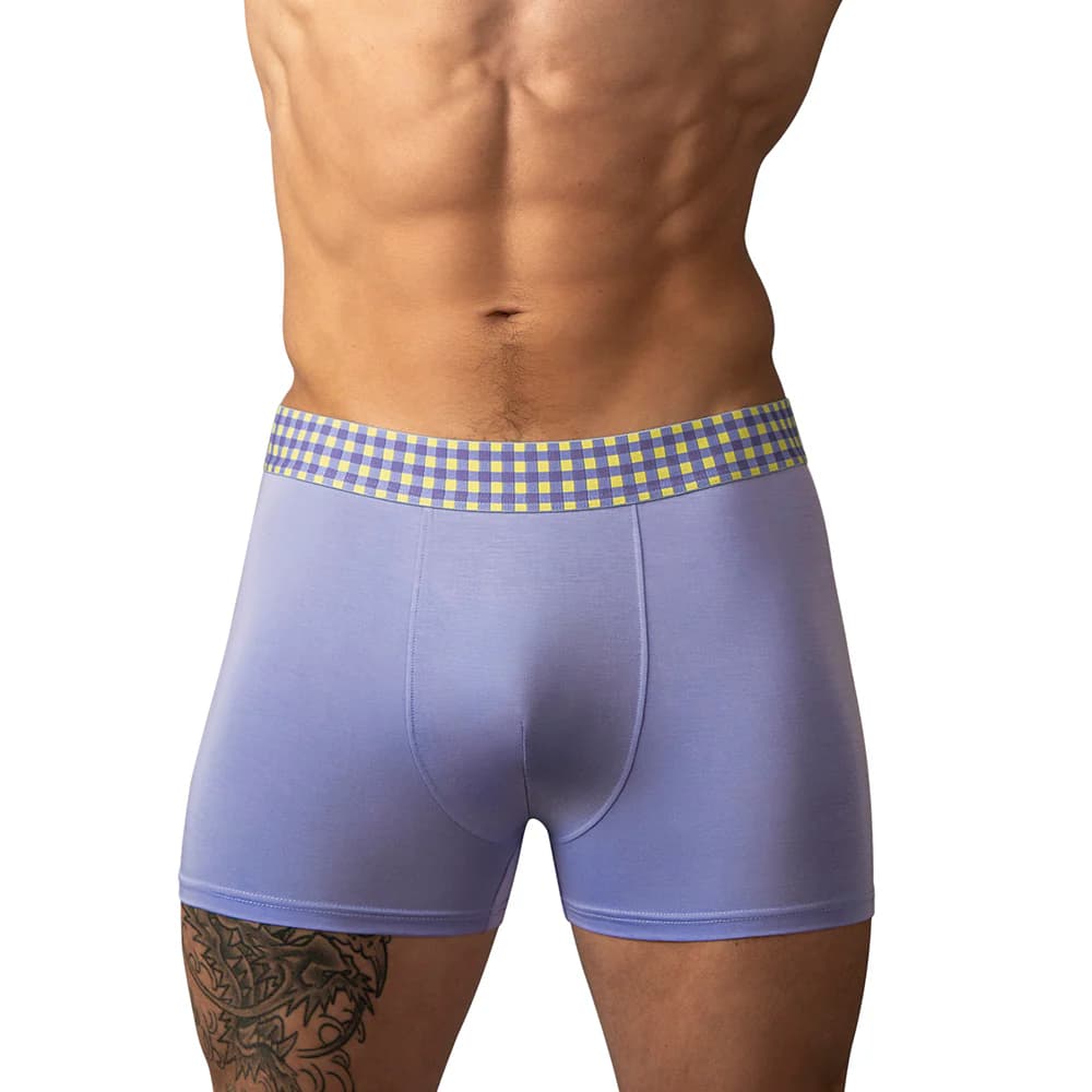 Male Power So Cumfy Gingham Boxer Brief Purple S thumbnail 2