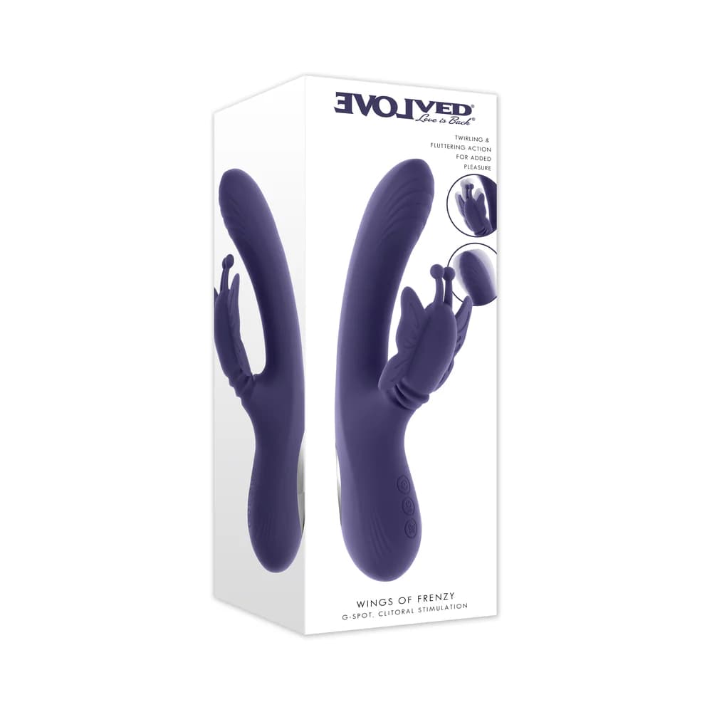 Evolved Wings Of Frenzy Thrusting Butterfly Dual Stimulator Purple