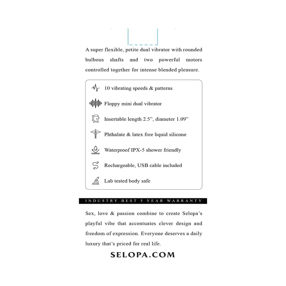 Selopa My Buddy Floppy Mini Dual Vibrator Pink thumbnail 9