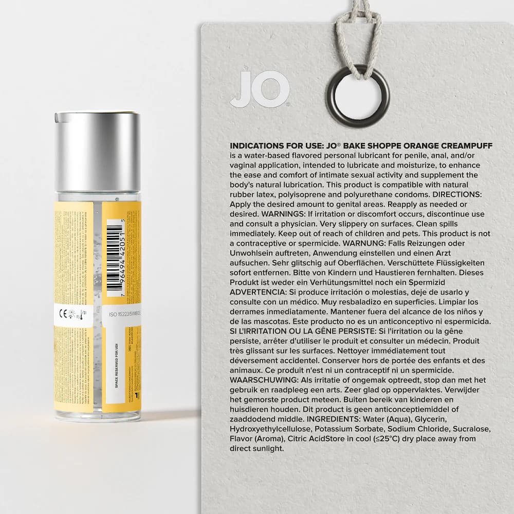JO Bake Shoppe Orange Creampuff Flavored Water-Based Lubricant 2 oz. thumbnail 3