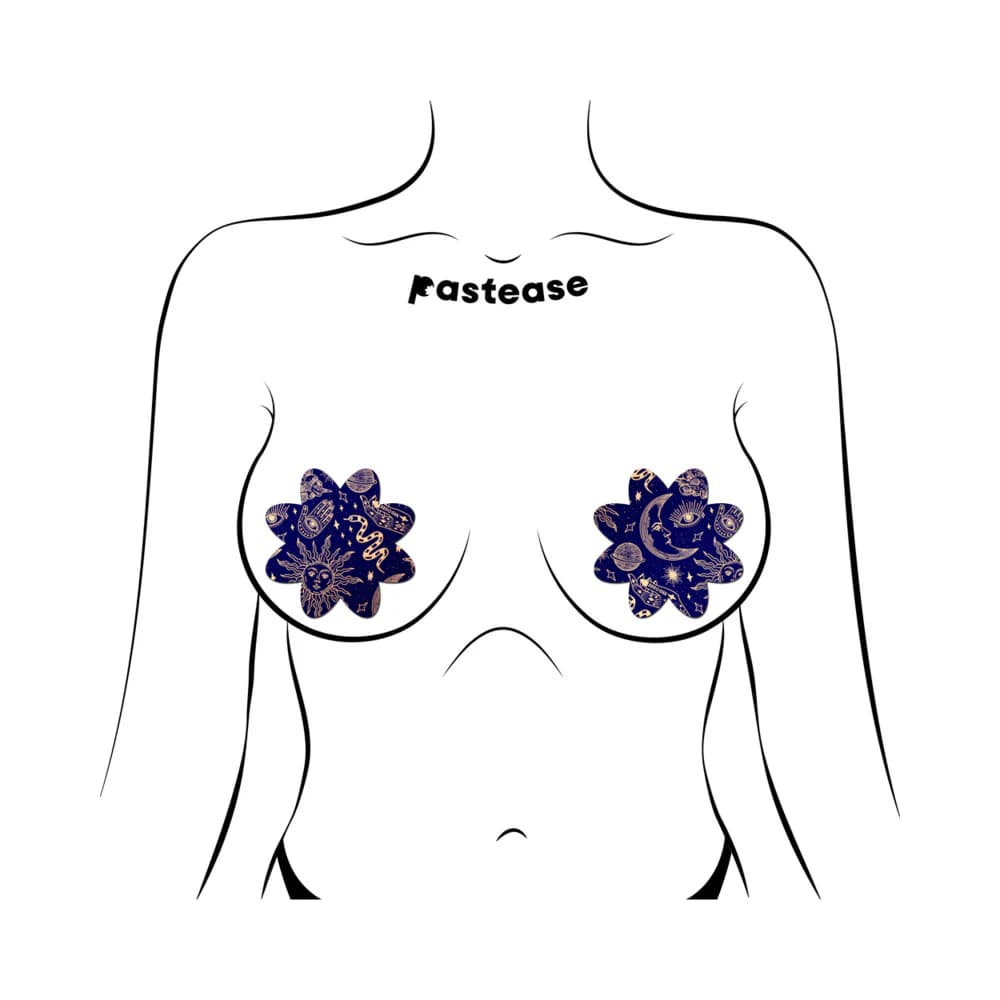 Pastease Midnight Celestial Sun & Moon Petal Breast Pasties thumbnail 2