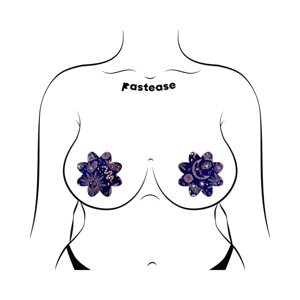 Pastease Midnight Celestial Sun & Moon Petal Breast Pasties thumbnail 3