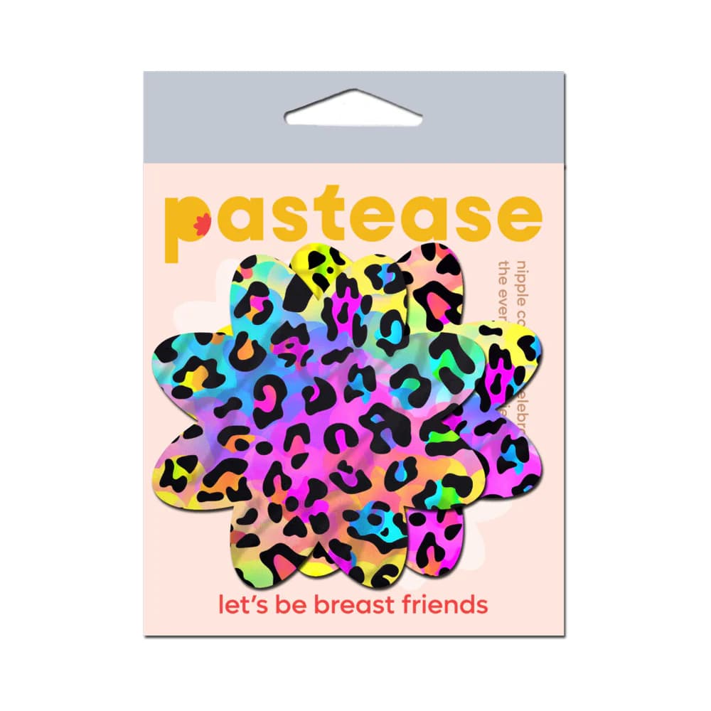 Pastease Rainbow Cheetah Leopard Print Petal Breast Pasties thumbnail 4