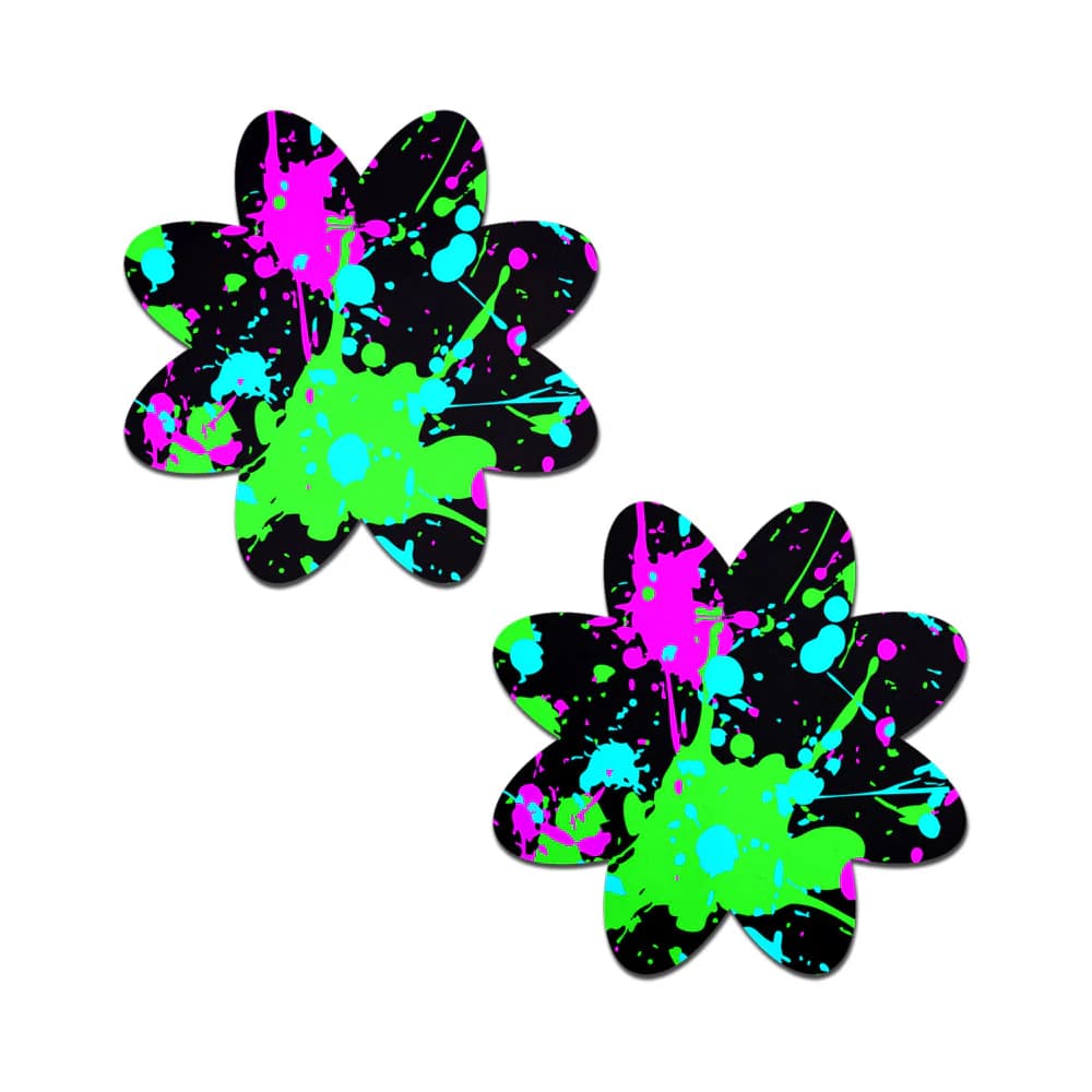Pastease Vibrant Neon Paint Splatter Petal Breast Pasties
