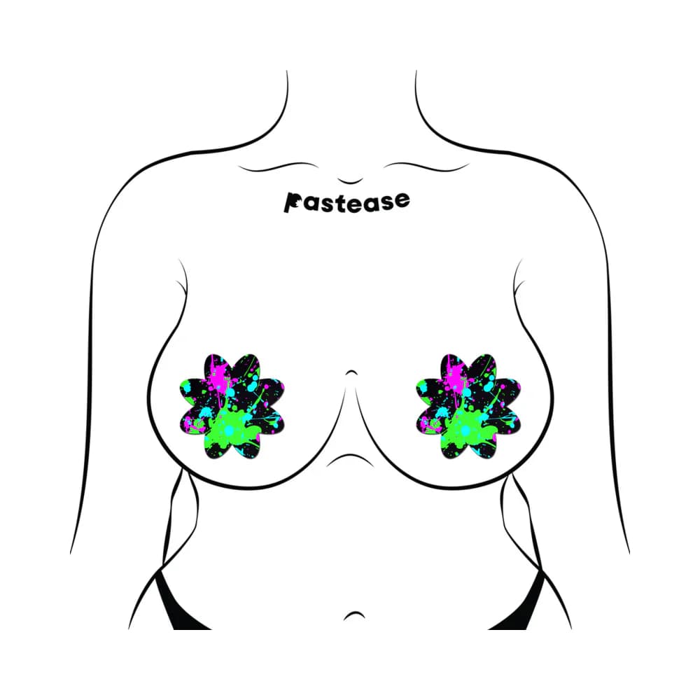 Pastease Vibrant Neon Paint Splatter Petal Breast Pasties thumbnail 3