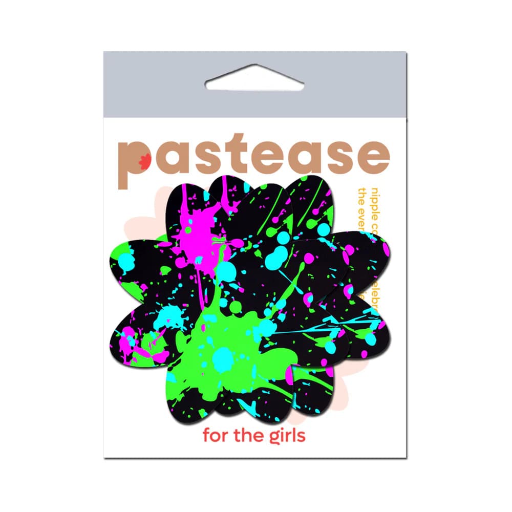 Pastease Vibrant Neon Paint Splatter Petal Breast Pasties thumbnail 4