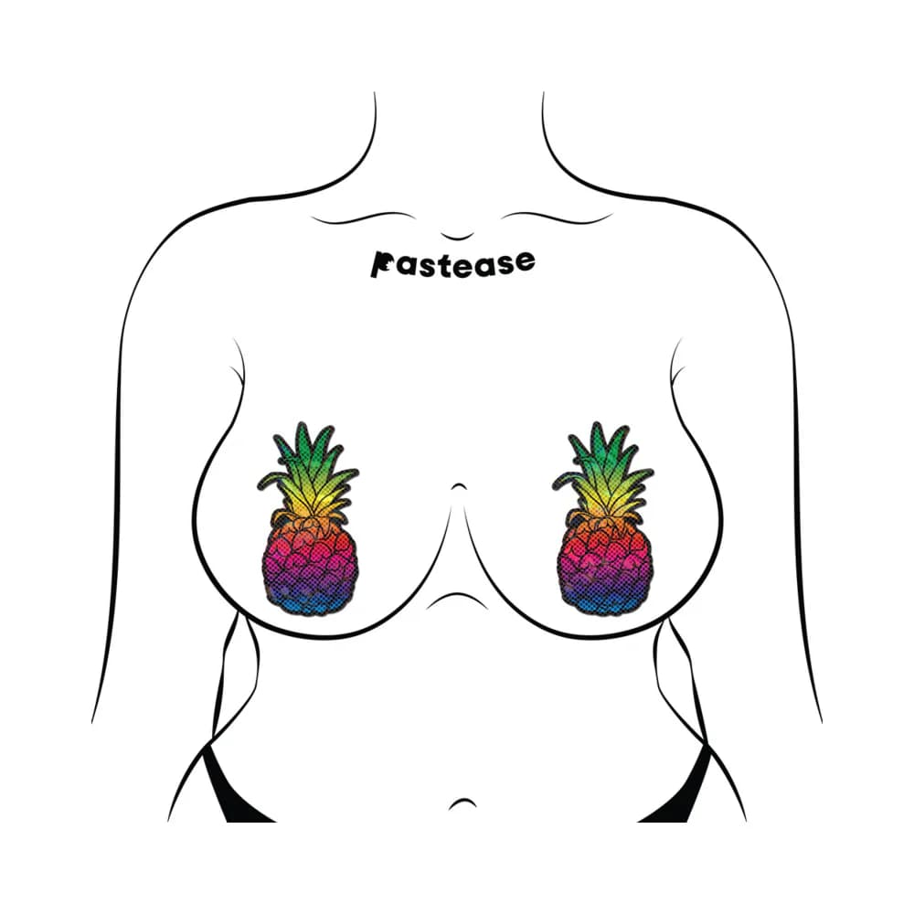 Pastease Rainbow Pineapple Sparkling Breast Pasties thumbnail 3