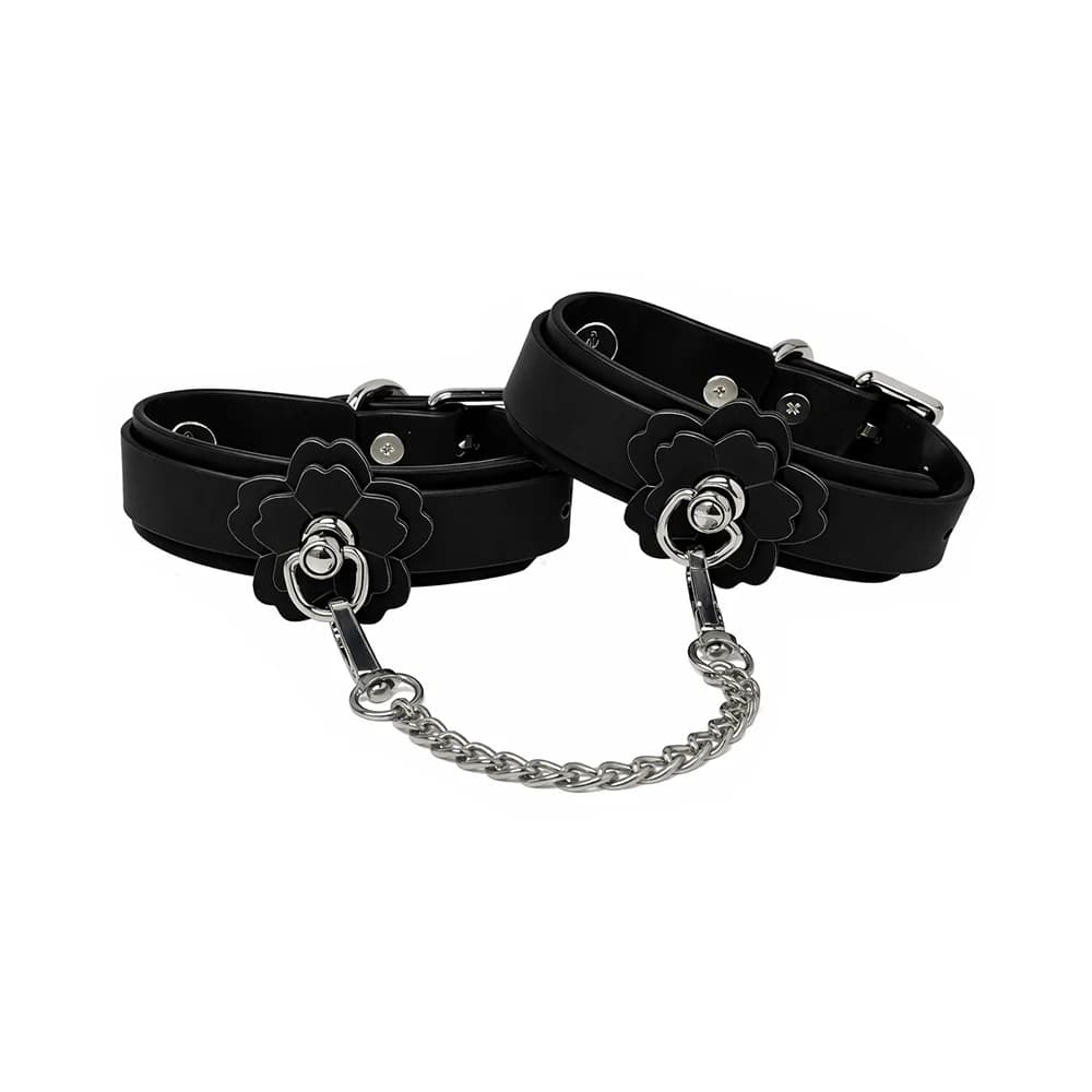 Heat Tease Flower Cuffs Black/Pink thumbnail 2