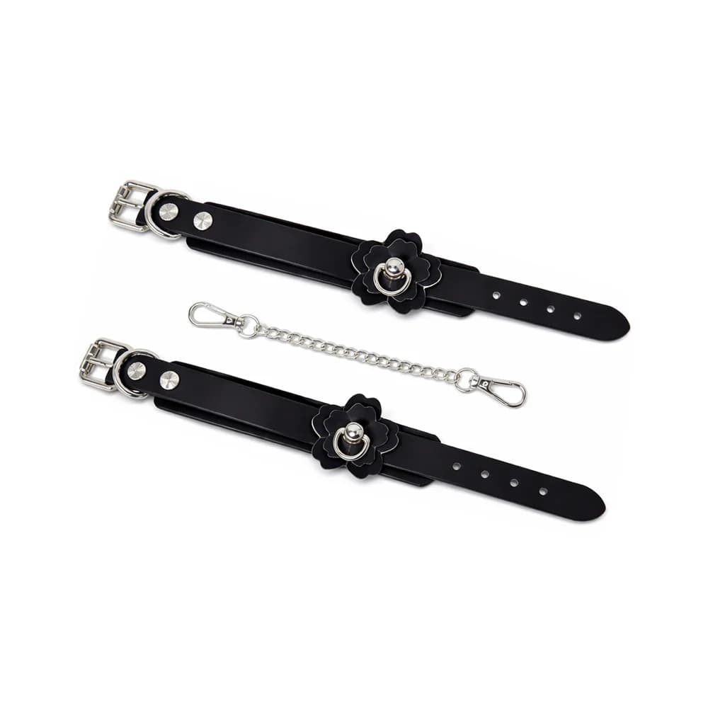 Heat Tease Flower Cuffs Black/Pink thumbnail 4