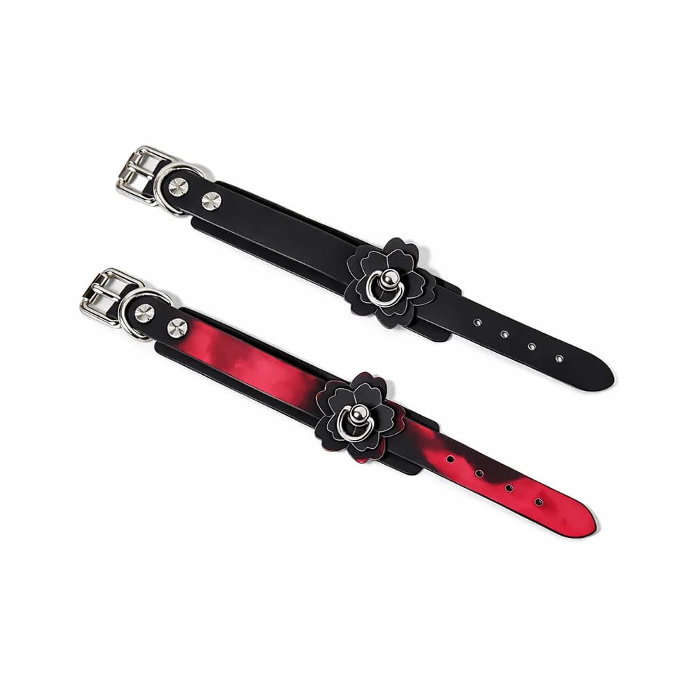 Heat Tease Flower Cuffs Black/Pink thumbnail 5