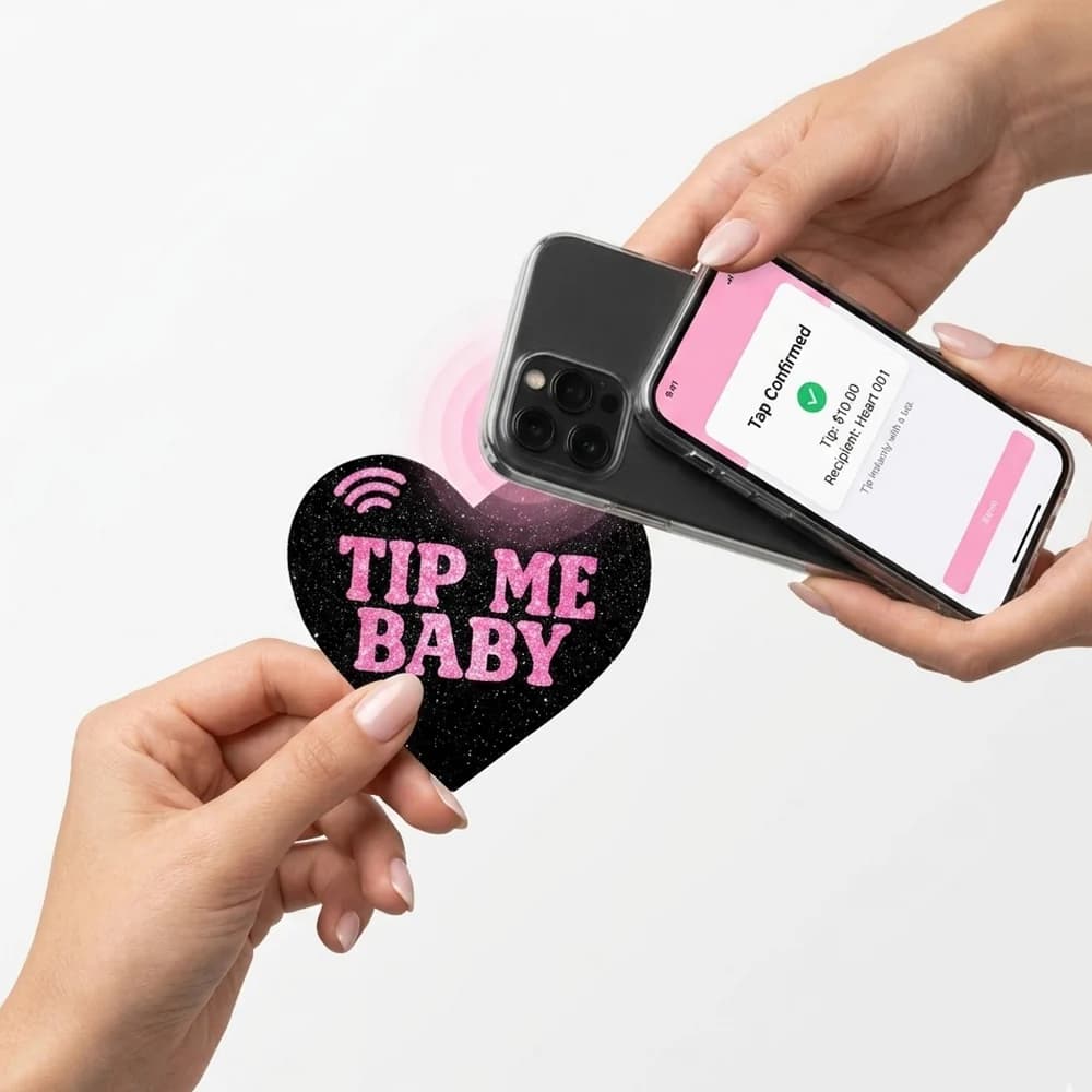 Neva Nude Treat Me Holographic Heart Smart NFC Pasties thumbnail 5