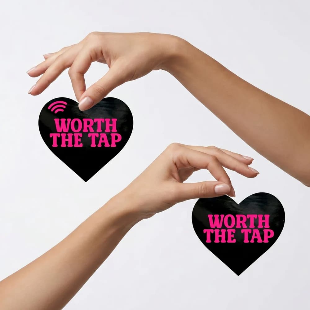 Neva Nude Worth the Tap Hot Pink Heart Smart NFC Pasties thumbnail 2