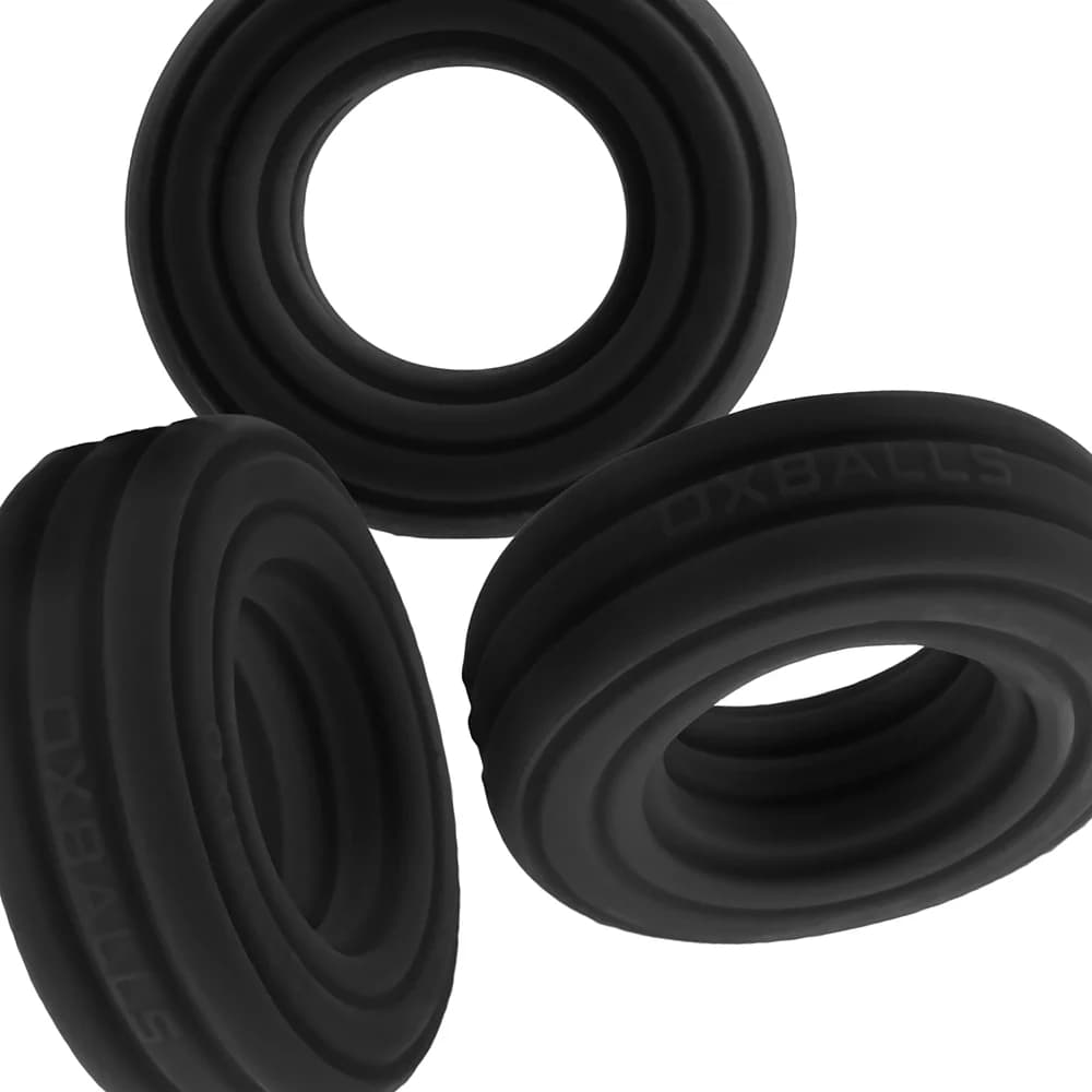 Hunkyjunk Roto Grooved Gripper-Ribbed Cockring Black Fog thumbnail 2