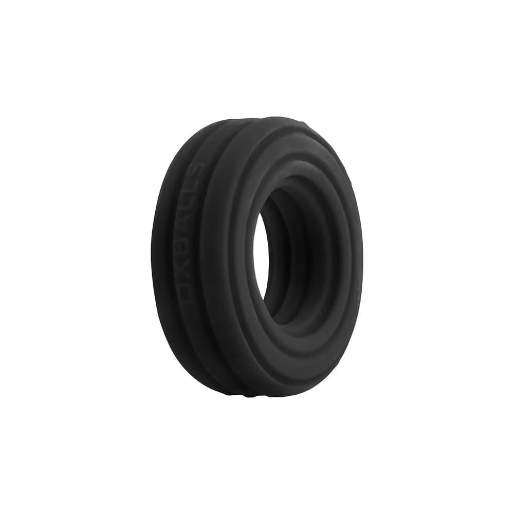 Hunkyjunk Roto Grooved Gripper-Ribbed Cockring Black Fog thumbnail 5