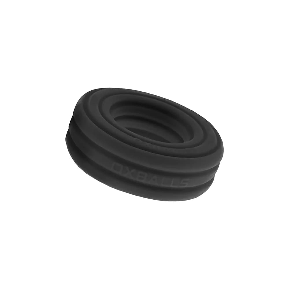 Hunkyjunk Roto Grooved Gripper-Ribbed Cockring Black Fog thumbnail 6