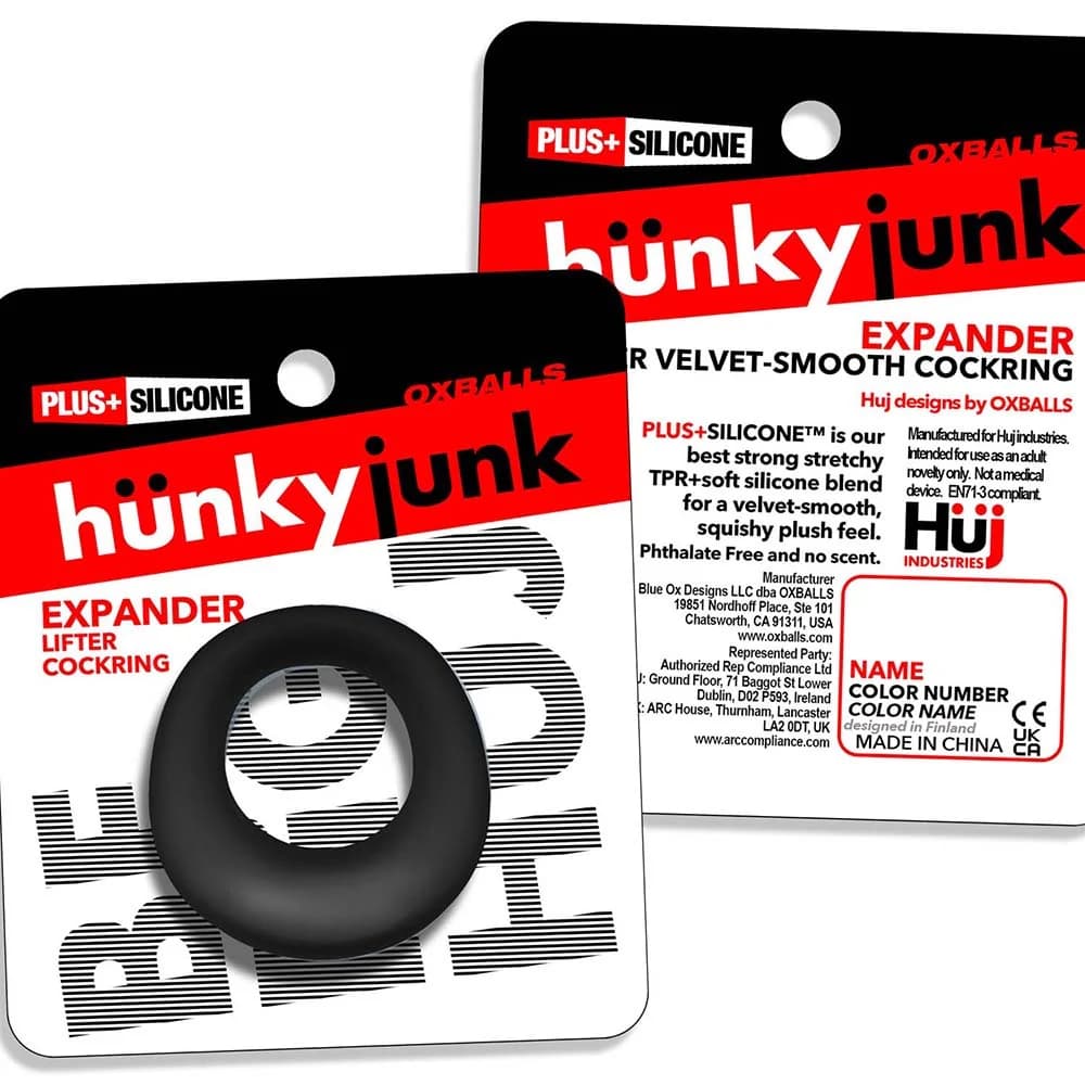 Hunkyjunk Expander Slimmer Scoop Style Cockring Black Fog thumbnail 9