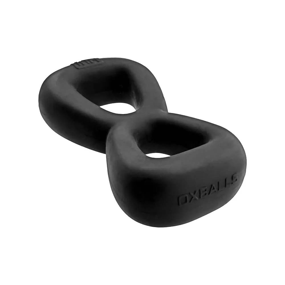 Hunkyjunk Boomerang Double-Ring Cockring & Nut-Tugger Black Fog thumbnail 2