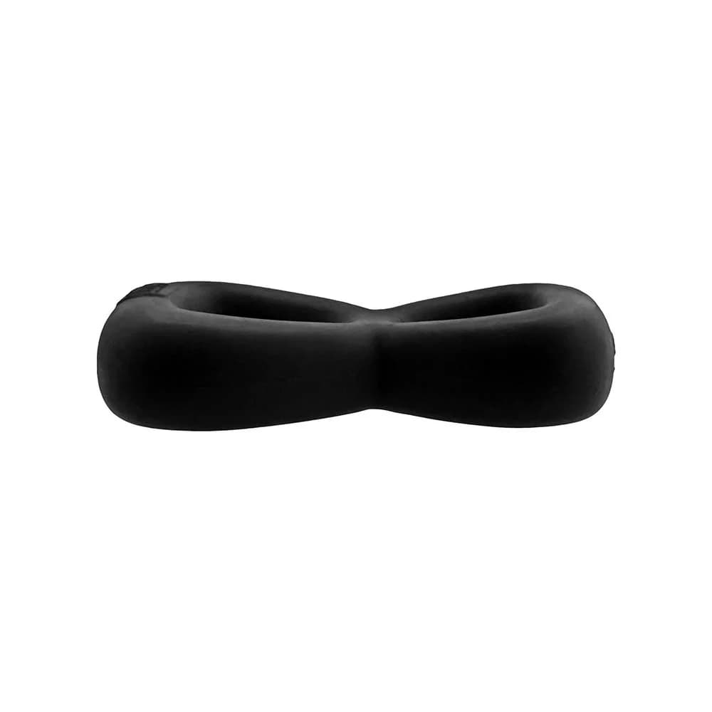 Hunkyjunk Boomerang Double-Ring Cockring & Nut-Tugger Black Fog thumbnail 4