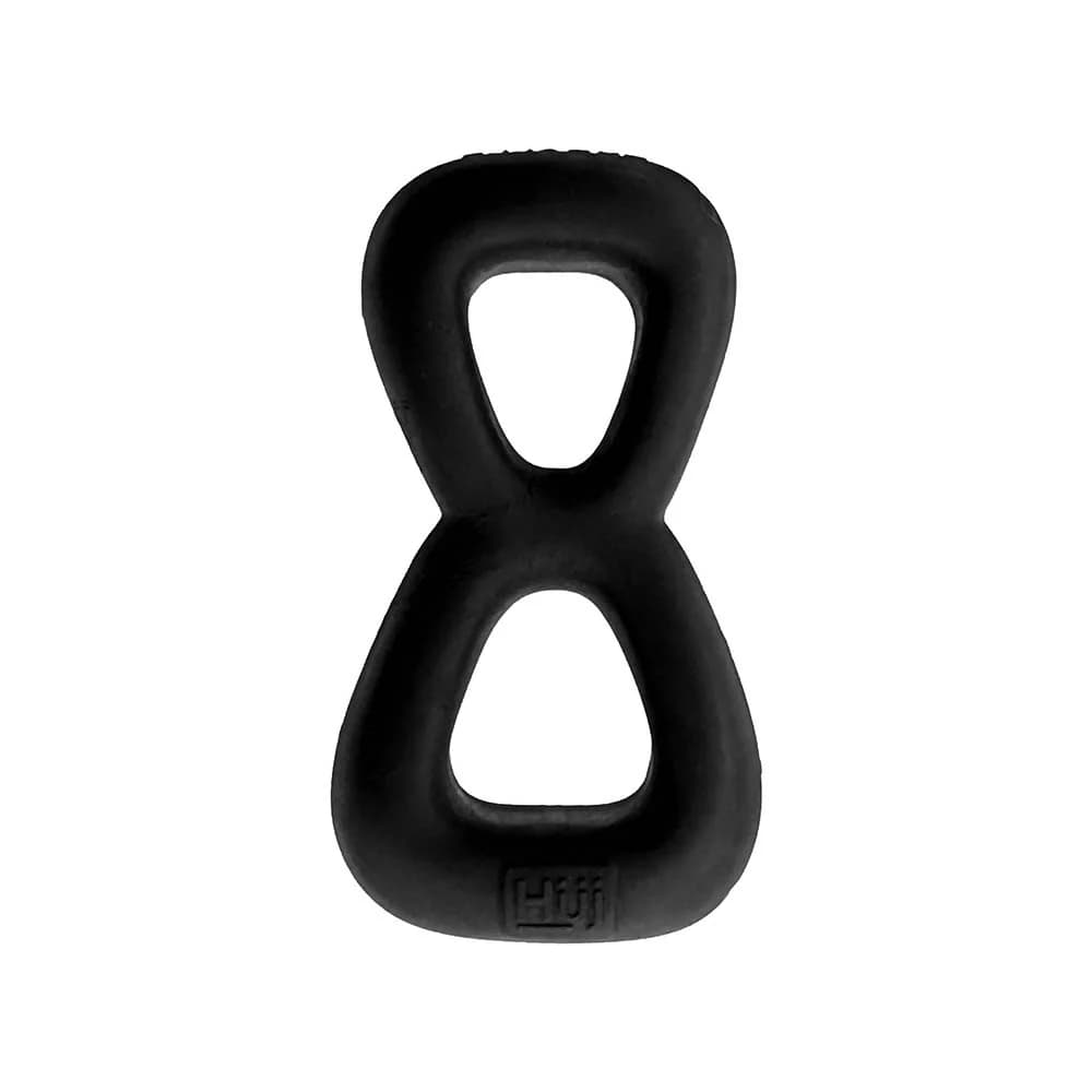 Hunkyjunk Boomerang Double-Ring Cockring & Nut-Tugger Black Fog thumbnail 5