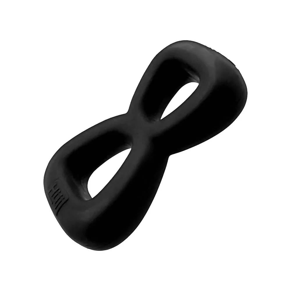 Hunkyjunk Boomerang Double-Ring Cockring & Nut-Tugger Black Fog thumbnail 6