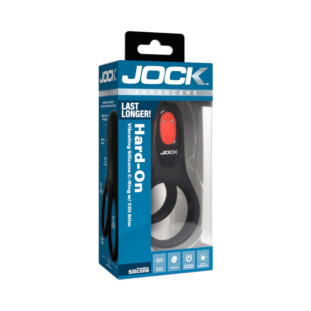 JOCK Enhancers Hard-On Vibrating Silicone C-Ring with Clit Stim