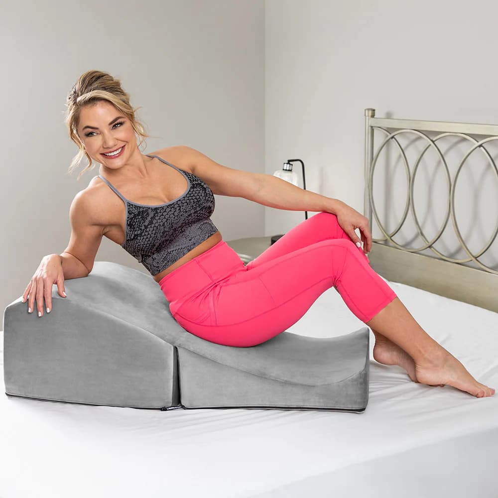 "Liberator Flip Ramp Sex Positioning Pillow w/ Slip Cover, Lush Grey" thumbnail 2