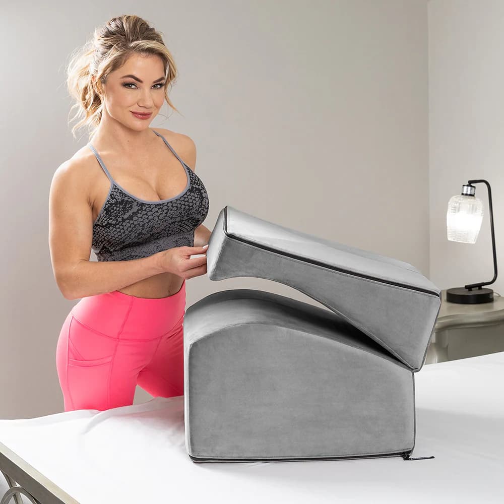 "Liberator Flip Ramp Sex Positioning Pillow w/ Slip Cover, Lush Grey" thumbnail 3